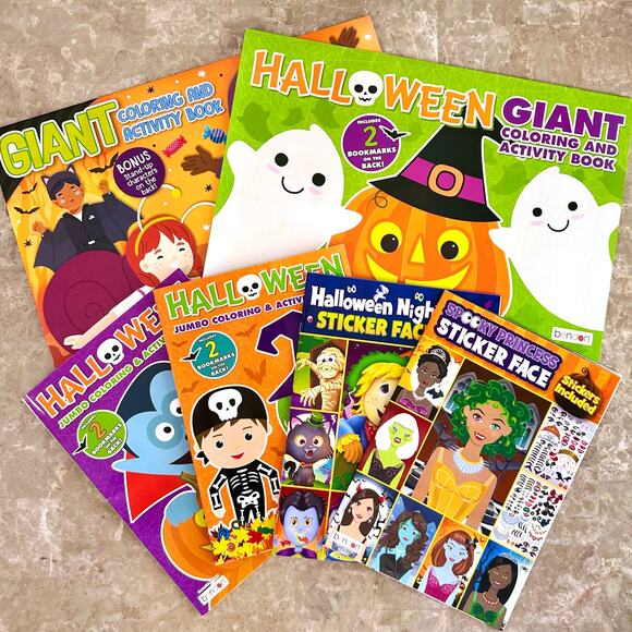 Halloween Giant/Jumbo Coloring/Activity Books & Sticker Activity Books Bundle - Picture 1 of 11